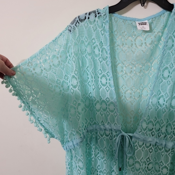 Ocean Blue Swimsuit Cover-Up Plus Size 2X - Picture 3 of 8